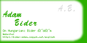 adam bider business card